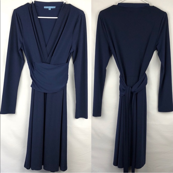 ANTONIO MELANI Dresses & Skirts - Antonio Melani Tie Waist Midi Dress Navy